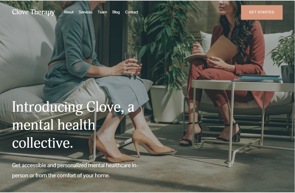 Clove website template squarespace